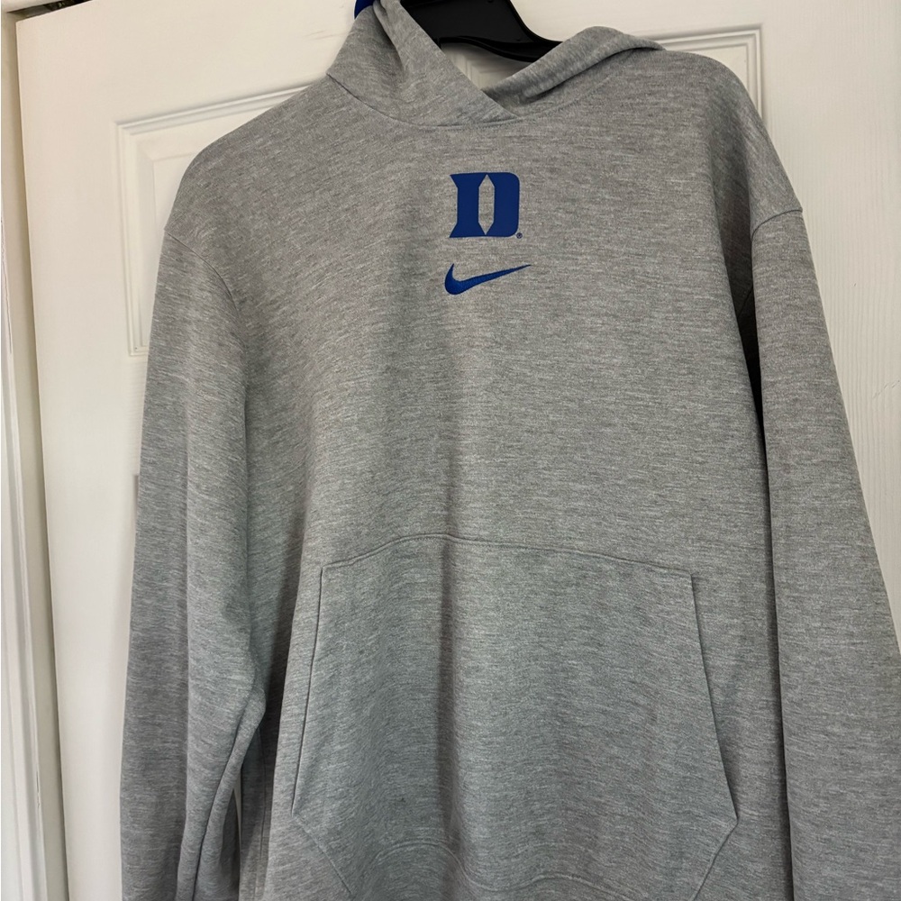 Nike Gray and Blue Men's Hoodie